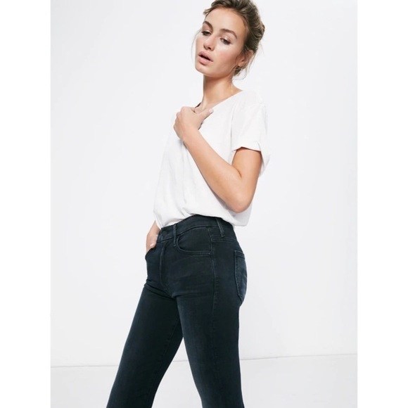 MOTHER Black Gray Blackbird Wash The High Waisted Looker Skinny Jean Size 24 EUC - Picture 3 of 11